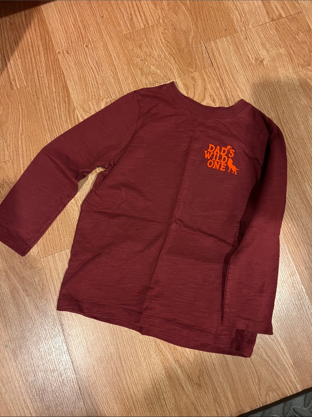 Carter's Maroon Long Sleeve Tee with Orange 'Dad's Wild One' Graphic